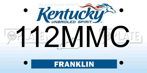 112MMC Kentucky License Plate