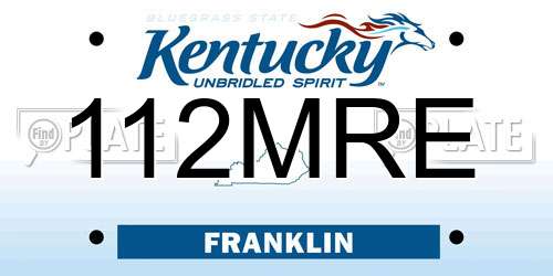 112MRE Kentucky License Plate