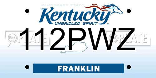 112PWZ Kentucky License Plate