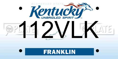 112VLK Kentucky License Plate