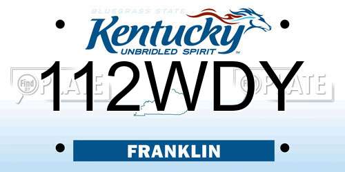 112WDY Kentucky License Plate