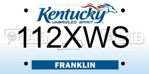 112XWS Kentucky License Plate