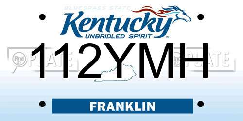 112YMH Kentucky License Plate