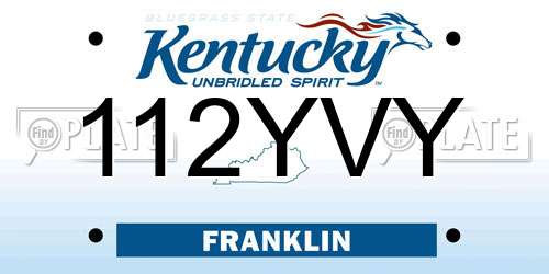 112YVY Kentucky License Plate