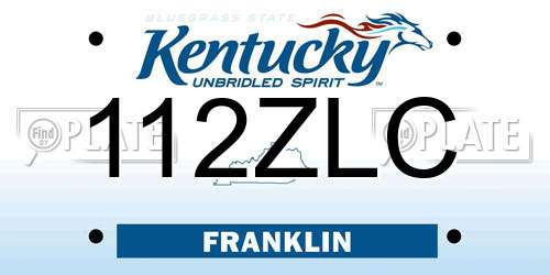 112ZLC Kentucky License Plate