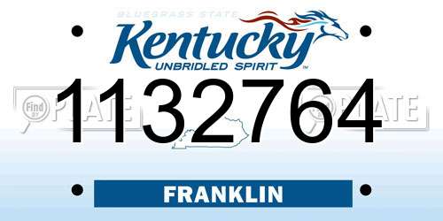 1132764 Kentucky License Plate