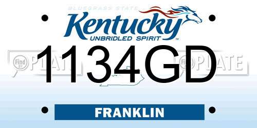 1134GD Kentucky License Plate