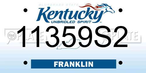 11359S2 Kentucky License Plate