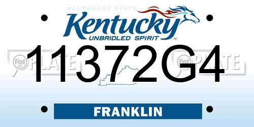 11372G4 Kentucky License Plate