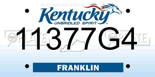 11377G4 Kentucky License Plate