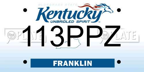 113PPZ Kentucky License Plate