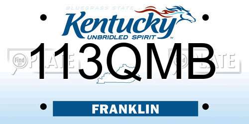 113QMB Kentucky License Plate