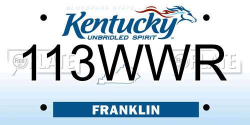113WWR Kentucky License Plate