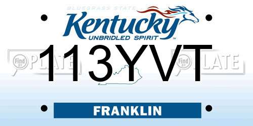 113YVT Kentucky License Plate