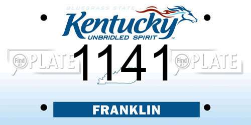 1141 Kentucky License Plate