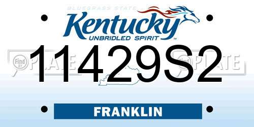 11429S2 Kentucky License Plate