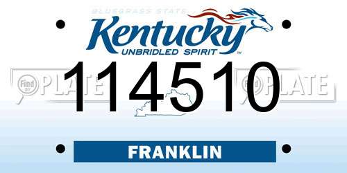 114510 Kentucky License Plate