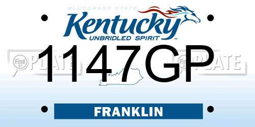 1147GP Kentucky License Plate