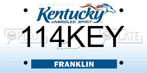 114KEY Kentucky License Plate