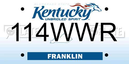 114WWR Kentucky License Plate