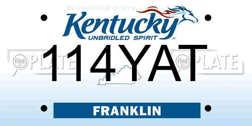 114YAT Kentucky License Plate