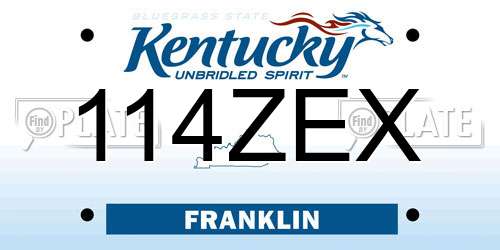 114ZEX Kentucky License Plate