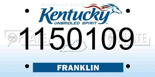 1150109 Kentucky License Plate