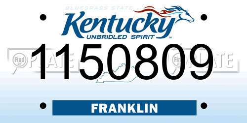 1150809 Kentucky License Plate