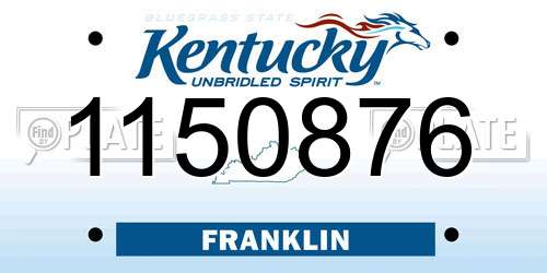 1150876 Kentucky License Plate