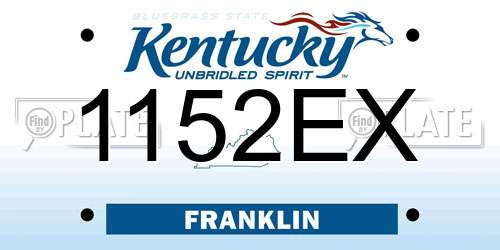1152EX Kentucky License Plate
