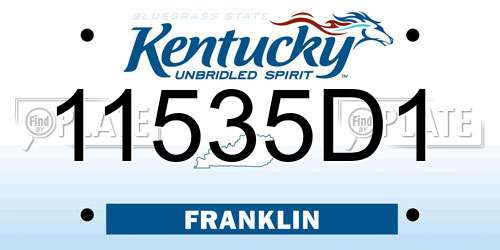 11535D1 Kentucky License Plate
