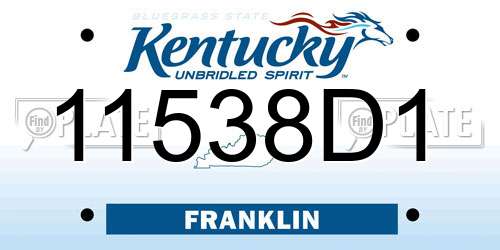 11538D1 Kentucky License Plate