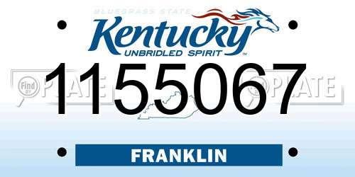1155067 Kentucky License Plate