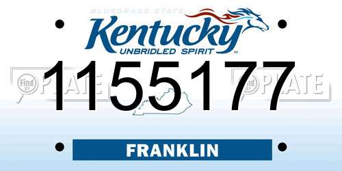 1155177 Kentucky License Plate