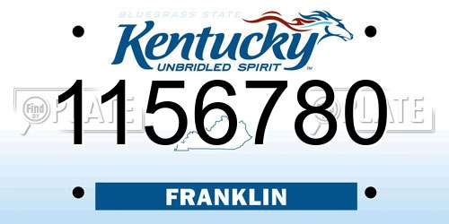 1156780 Kentucky License Plate