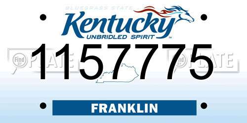 1157775 Kentucky License Plate
