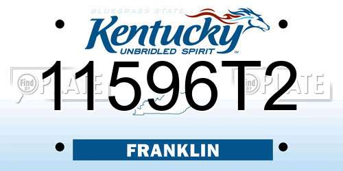 11596T2 Kentucky License Plate