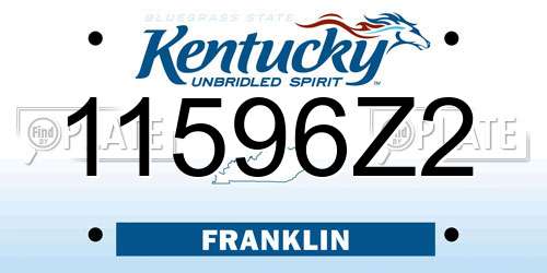11596Z2 Kentucky License Plate