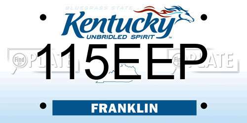115EEP Kentucky License Plate