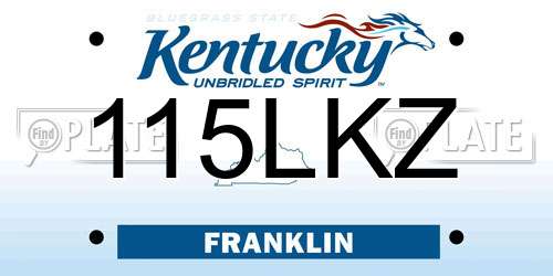 115LKZ Kentucky License Plate
