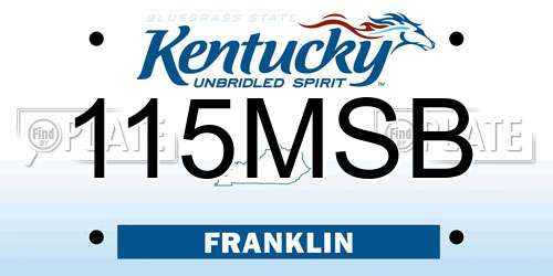 115MSB Kentucky License Plate