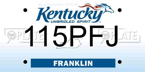 115PFJ Kentucky License Plate
