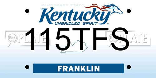 115TFS Kentucky License Plate