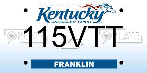115VTT Kentucky License Plate