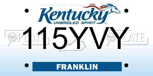 115YVY Kentucky License Plate