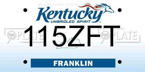 115ZFT Kentucky License Plate
