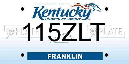115ZLT Kentucky License Plate