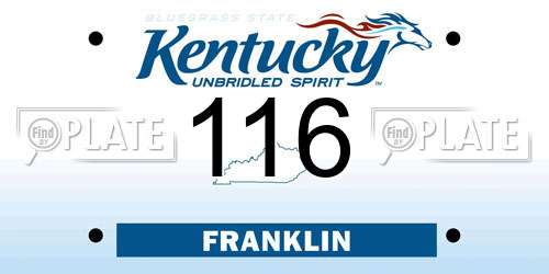 116 Kentucky License Plate