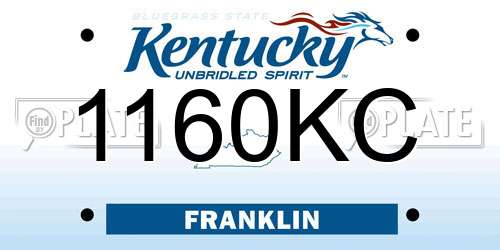 1160KC Kentucky License Plate