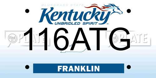 116ATG Kentucky License Plate